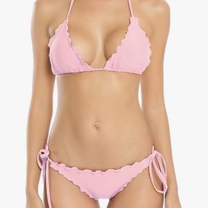 SHEIN Salmon Pink Ruffled Bikini Set